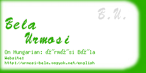 bela urmosi business card